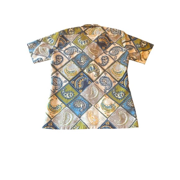 Vintage 70s JCPenney Mens Paisley Short Sleeve Button-Down Shirt Size M - Picture 4 of 4